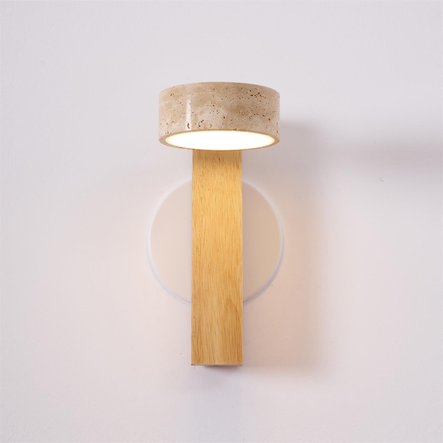 Kyparissos - Travertine and Walnut Wall Light