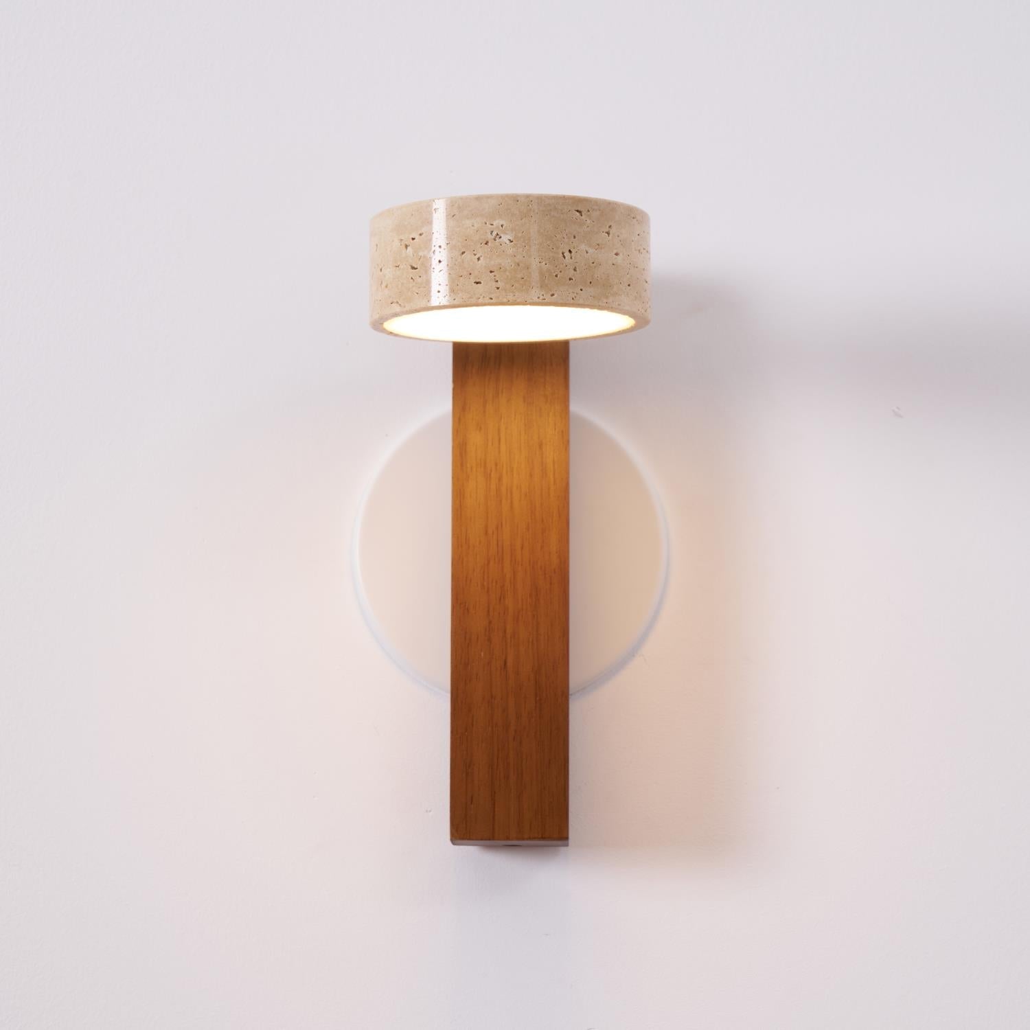 Kyparissos - Travertine and Walnut Wall Light