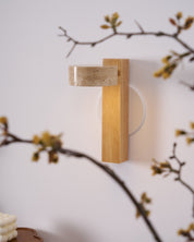 Kyparissos - Travertine and Walnut Wall Light