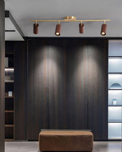 Pyrrhos - Adjustable Brass and Wood Track Light