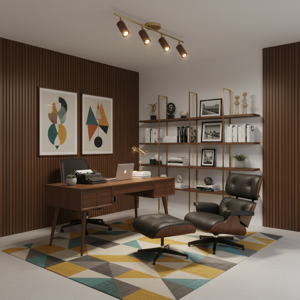 Pyrrhos - Adjustable Brass and Wood Track Light