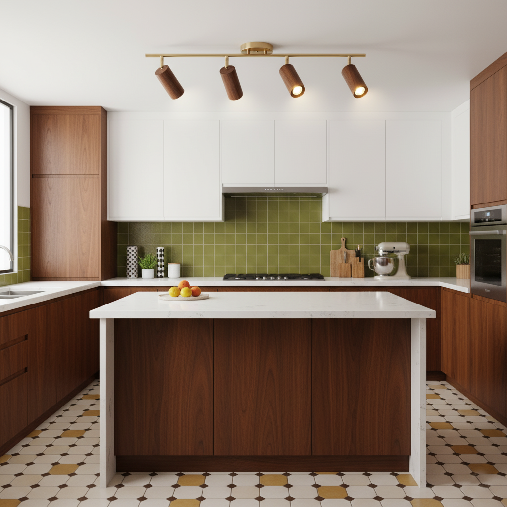 Pyrrhos - Adjustable Brass and Wood Track Light