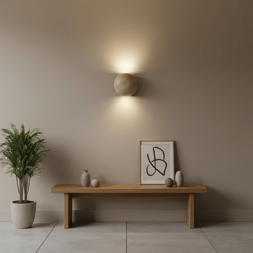 Hypnos - Travertine Globe Wall Sconce