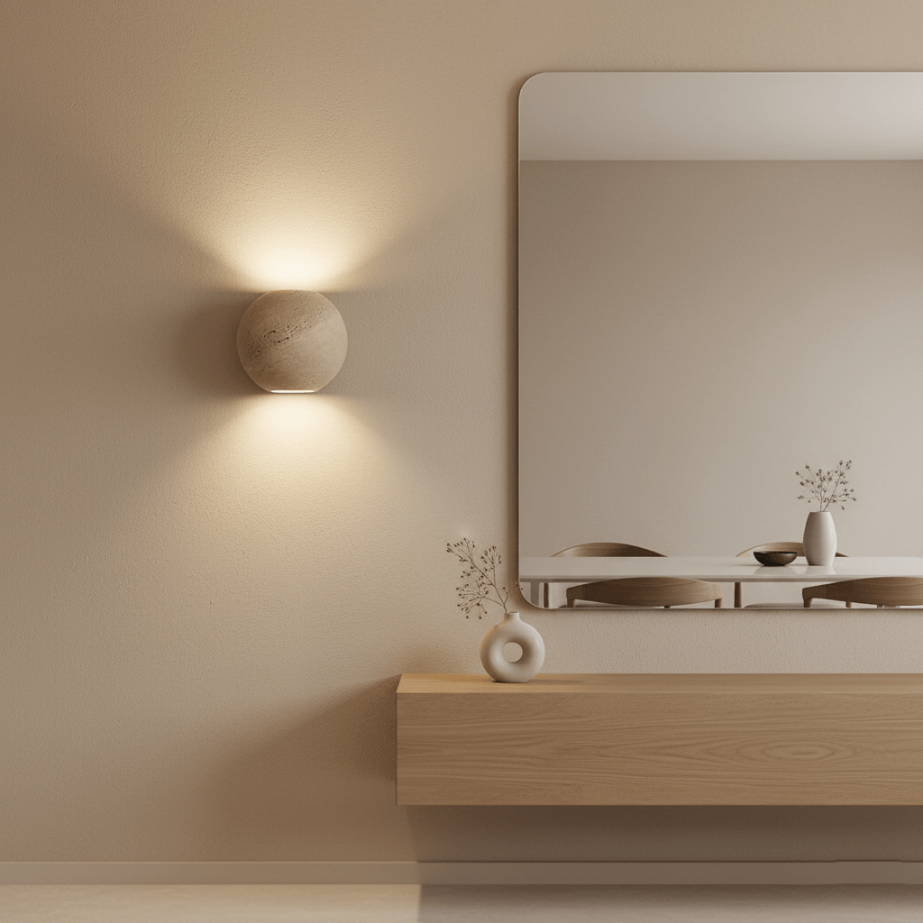 Hypnos - Travertine Globe Wall Sconce