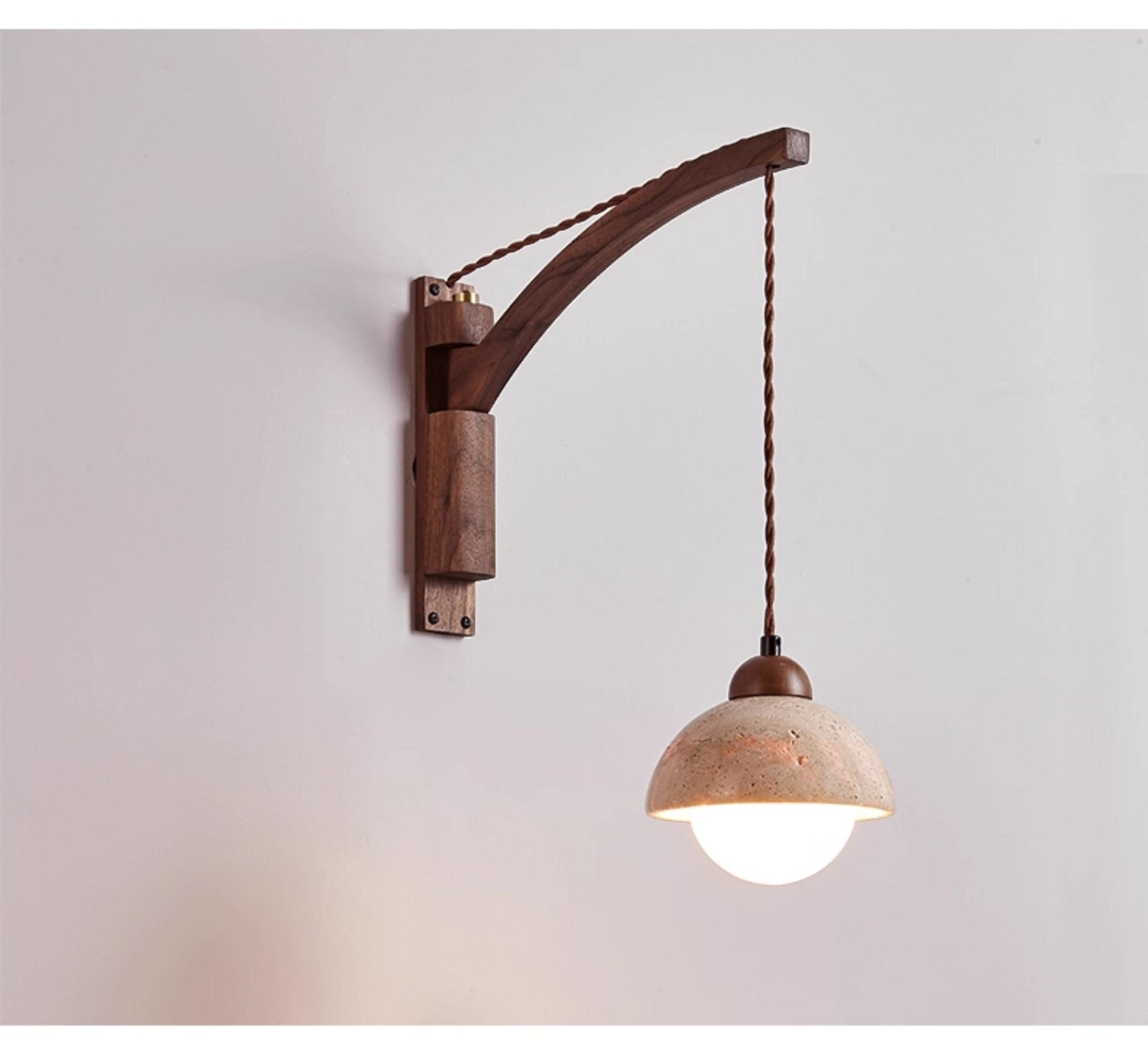 Palaimon - Travertine Swing Arm Wall Sconce