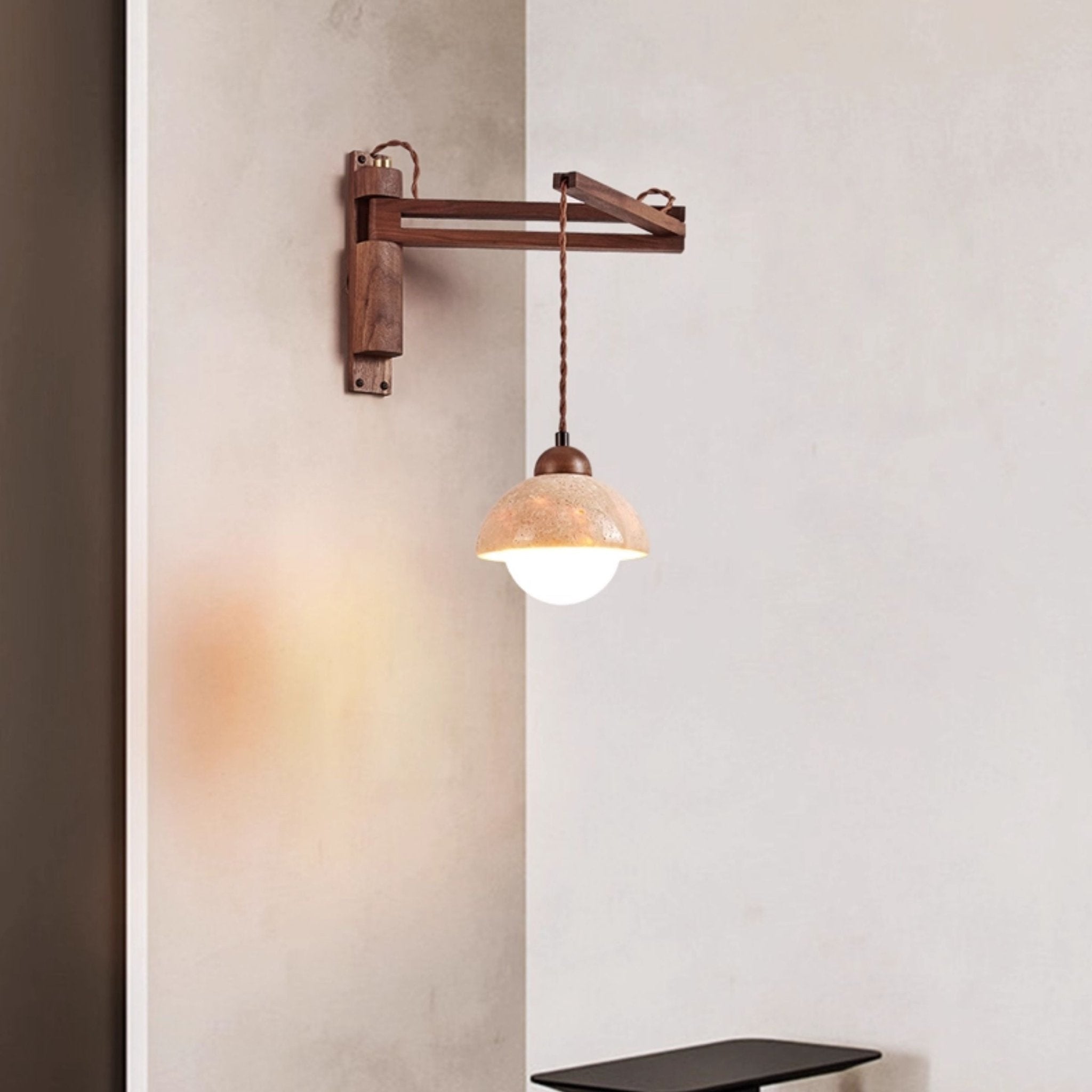 Palaimon - Travertine Swing Arm Wall Sconce