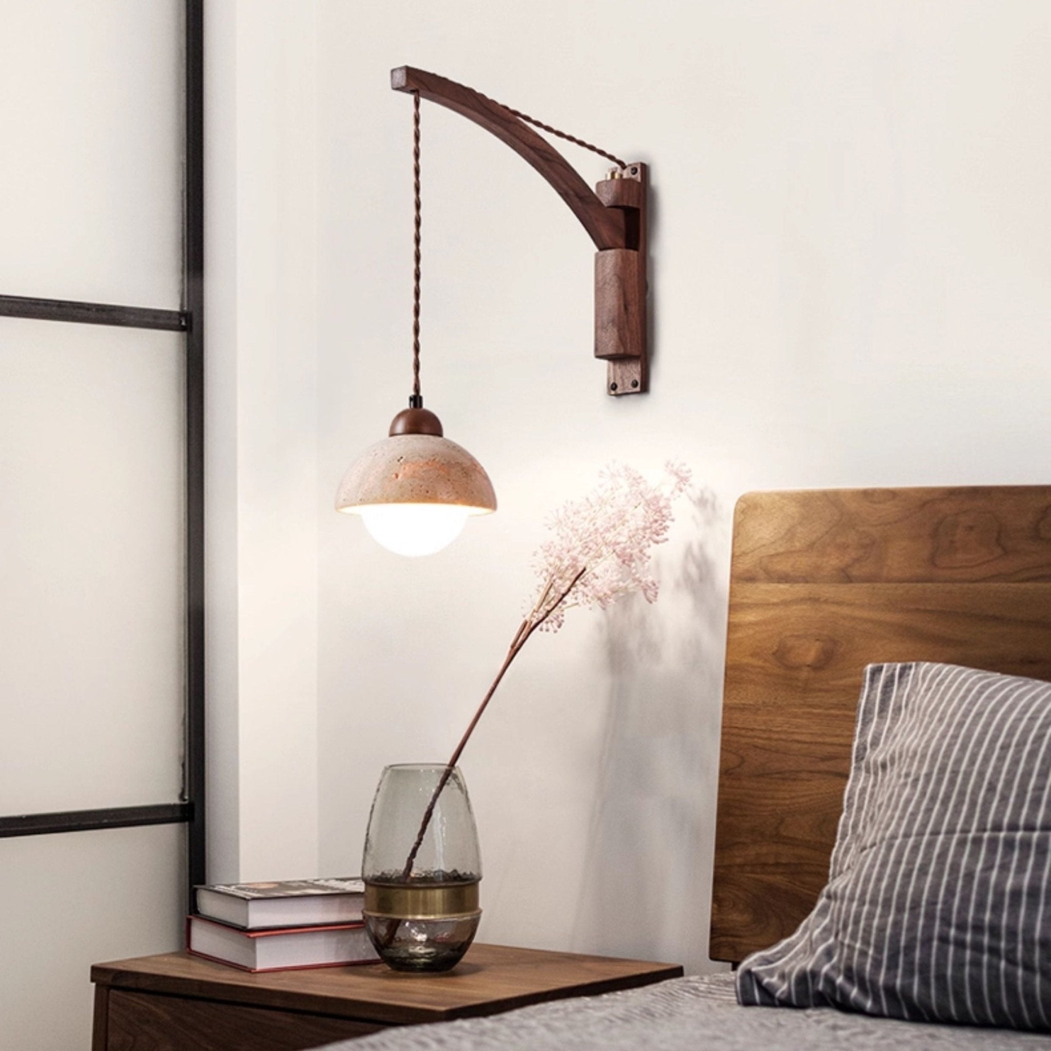 Palaimon - Travertine Swing Arm Wall Sconce