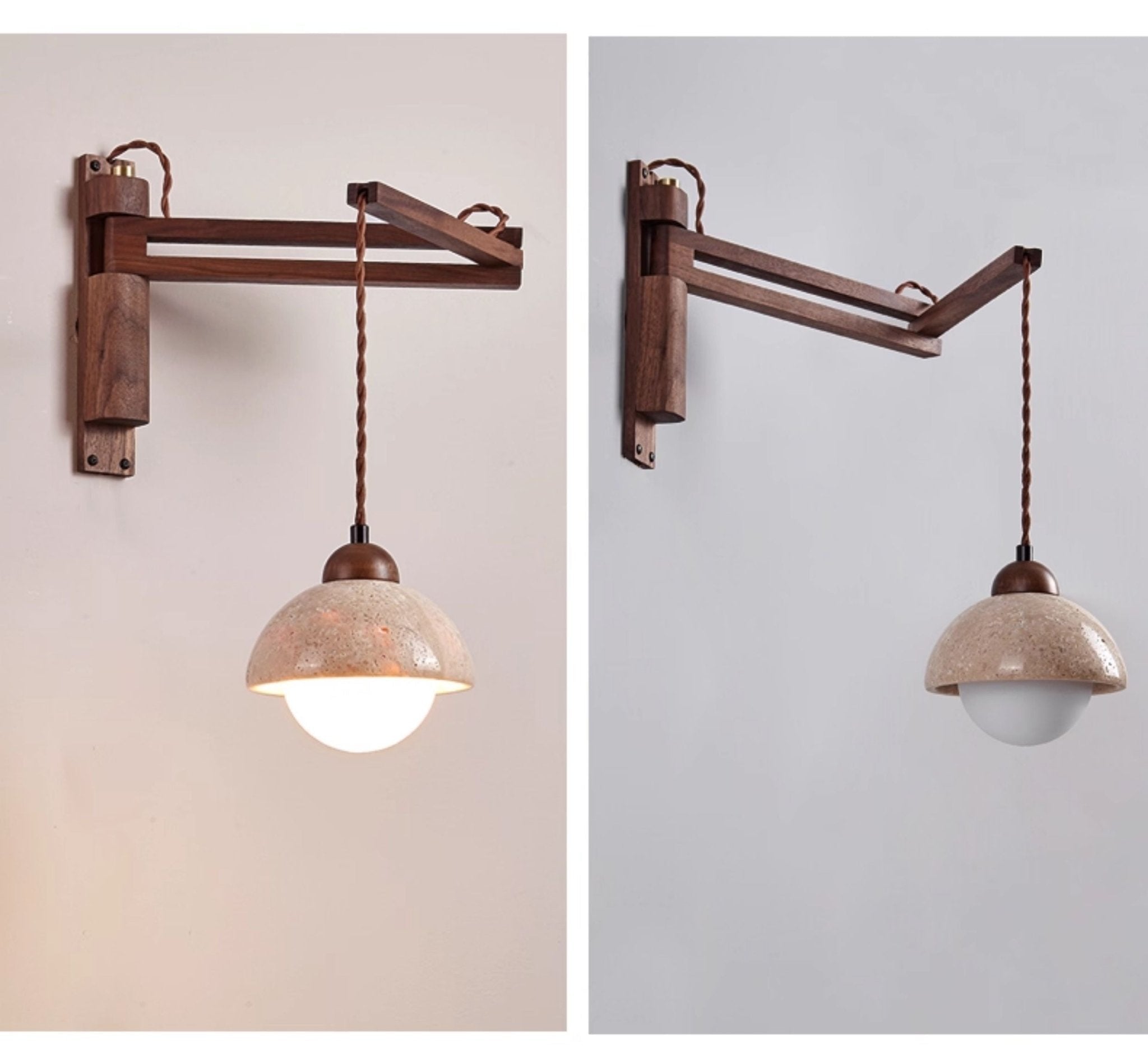 Palaimon - Travertine Swing Arm Wall Sconce
