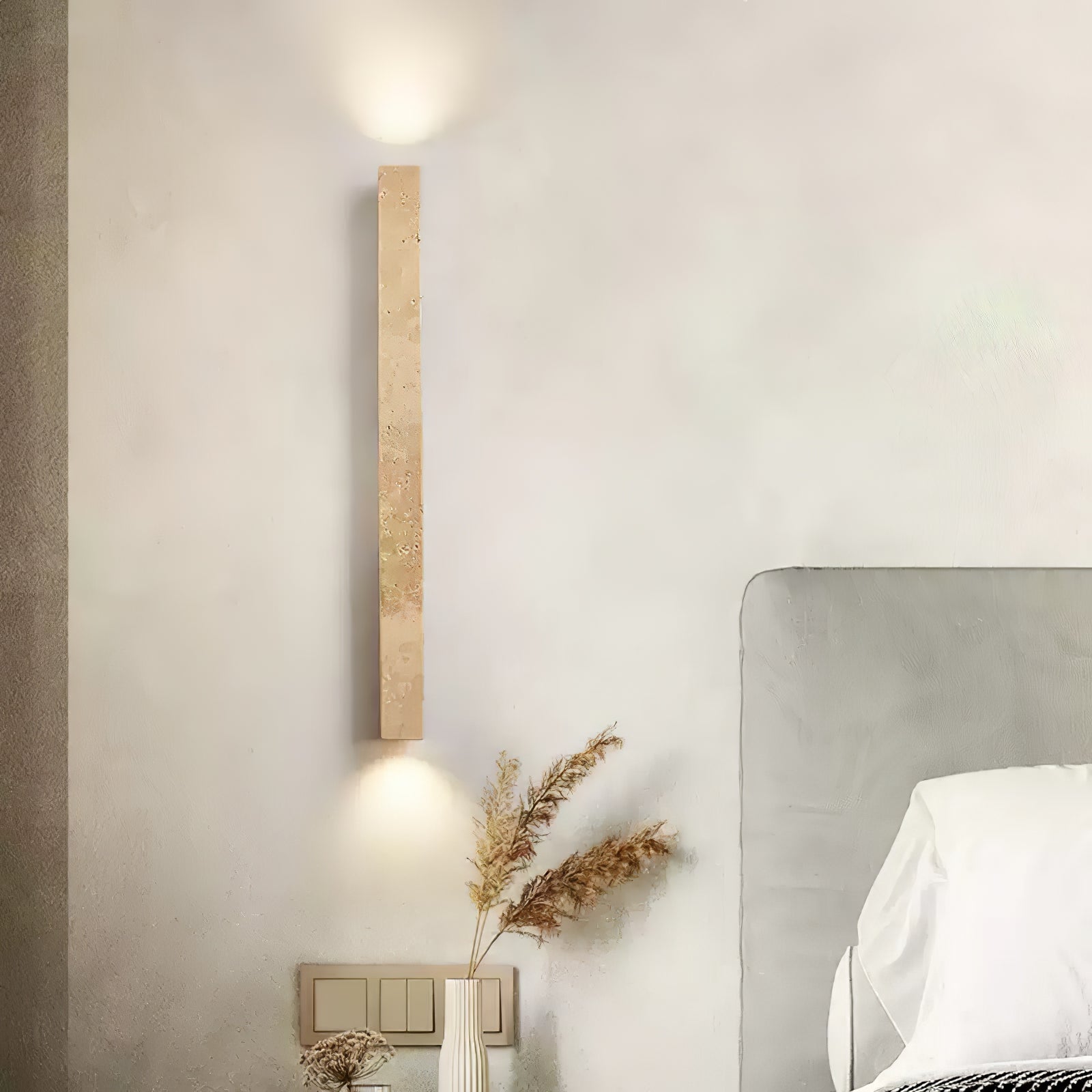Koios - Travertine Column Wall Light