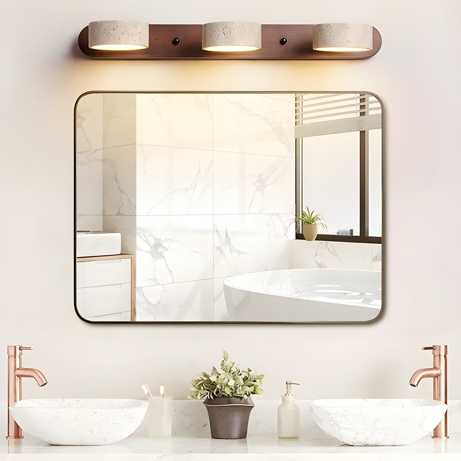 Phosphoros - Rechargeable Travertine Wall Light