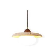 Marty Yellow Travertine and Walnut Pendant Light – detail 24