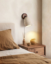 Aktaia - Travertine and Walnut Pivoting Sconce