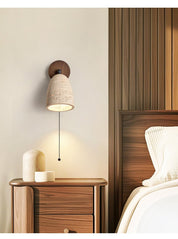 Aktaia - Travertine and Walnut Pivoting Sconce
