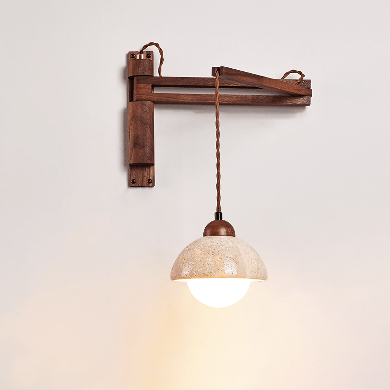 Palaimon - Travertine Swing Arm Wall Sconce