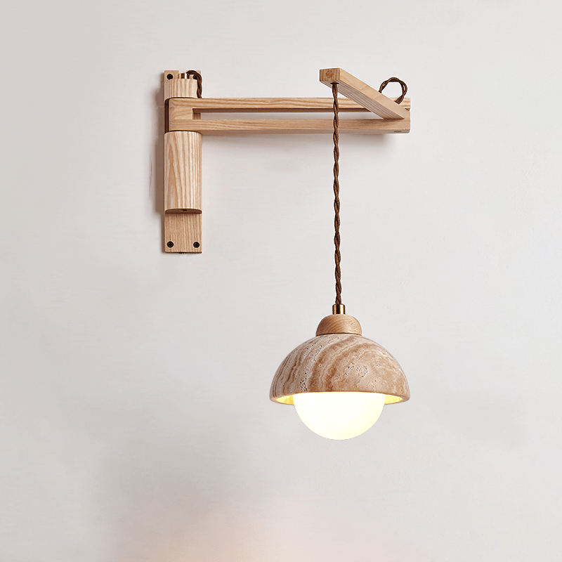 Palaimon - Travertine Swing Arm Wall Sconce