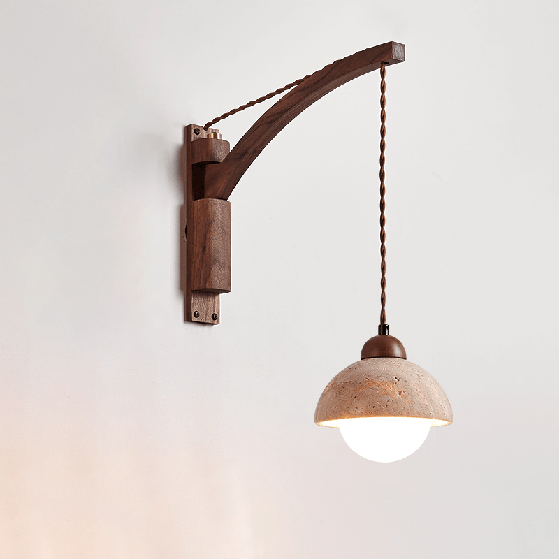 Palaimon - Travertine Swing Arm Wall Sconce