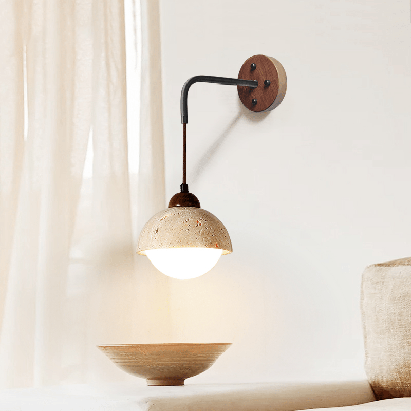 Palaimon - Travertine Swing Arm Wall Sconce