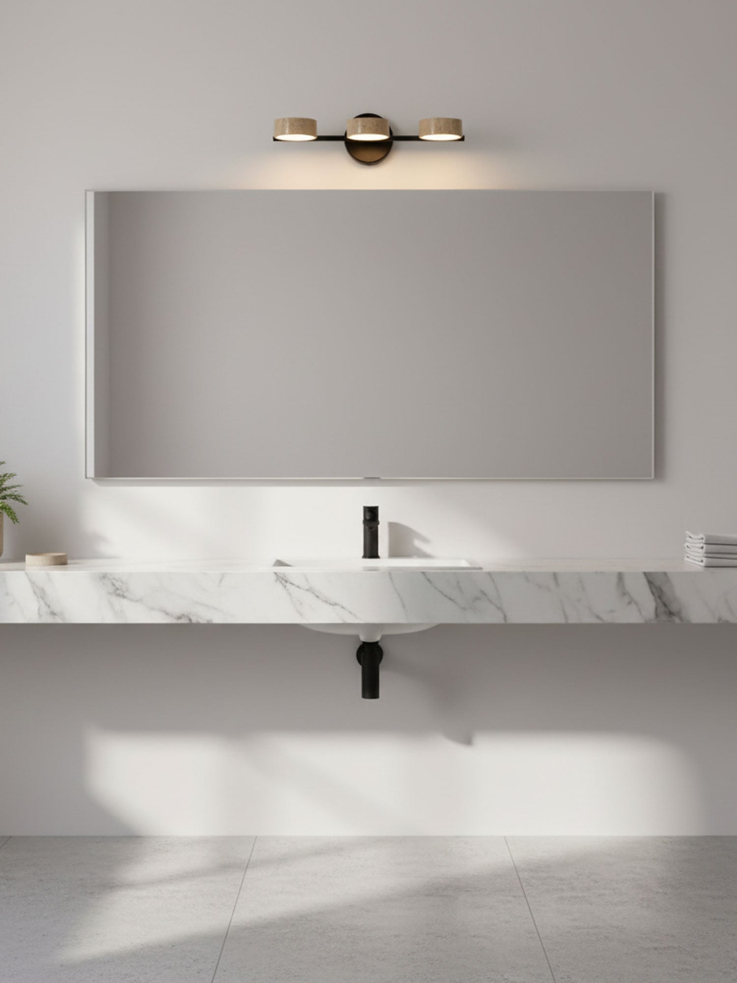 Sterope - Travertine Vanity Wall Light