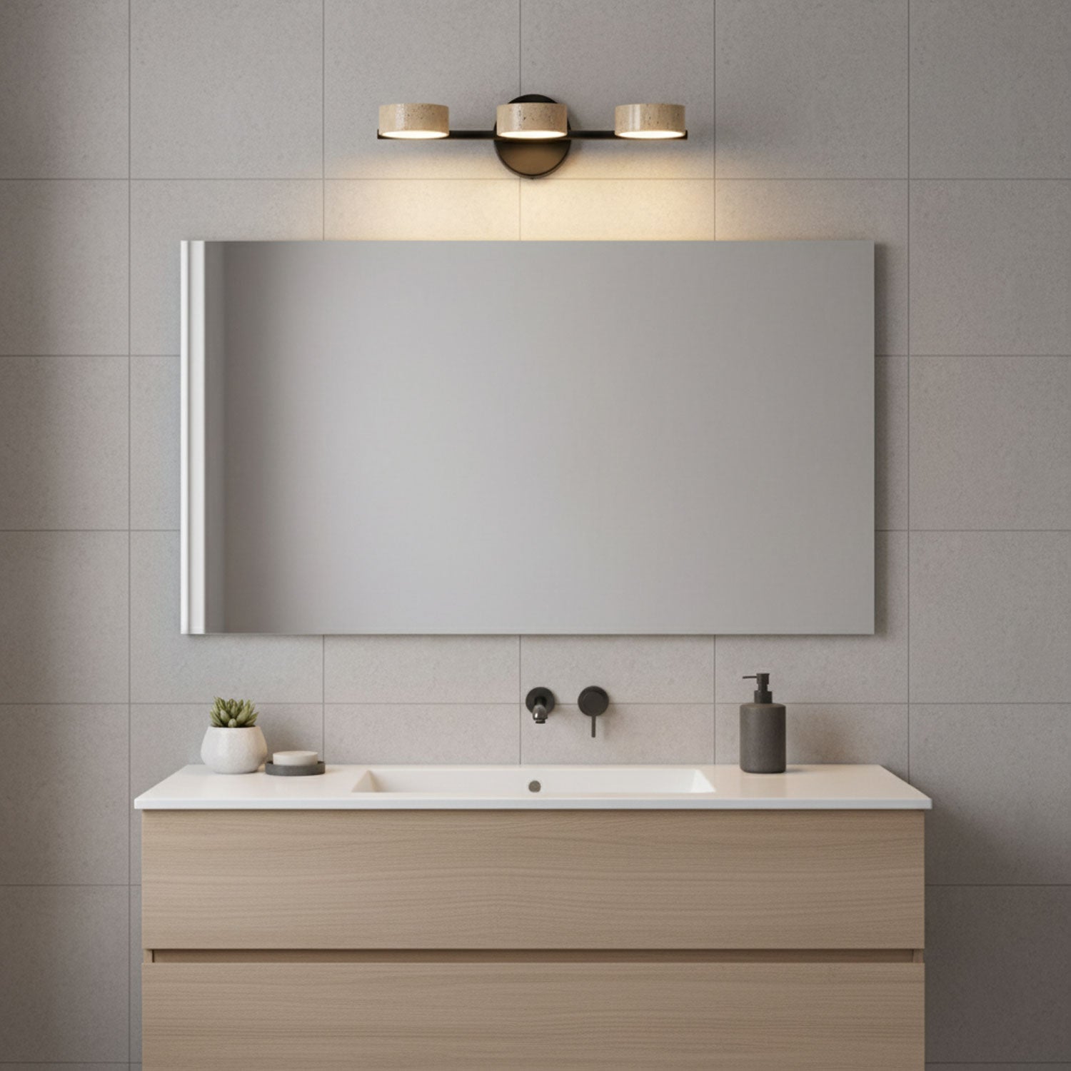 Sterope - Travertine Vanity Wall Light