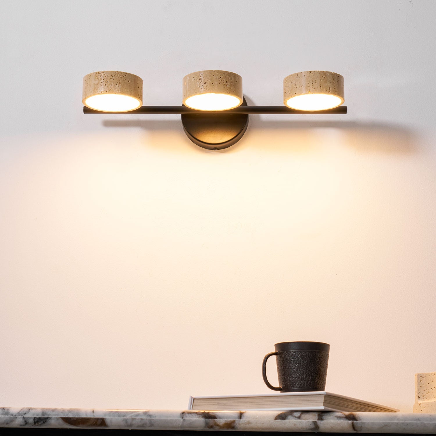 Sterope - Travertine Vanity Wall Light