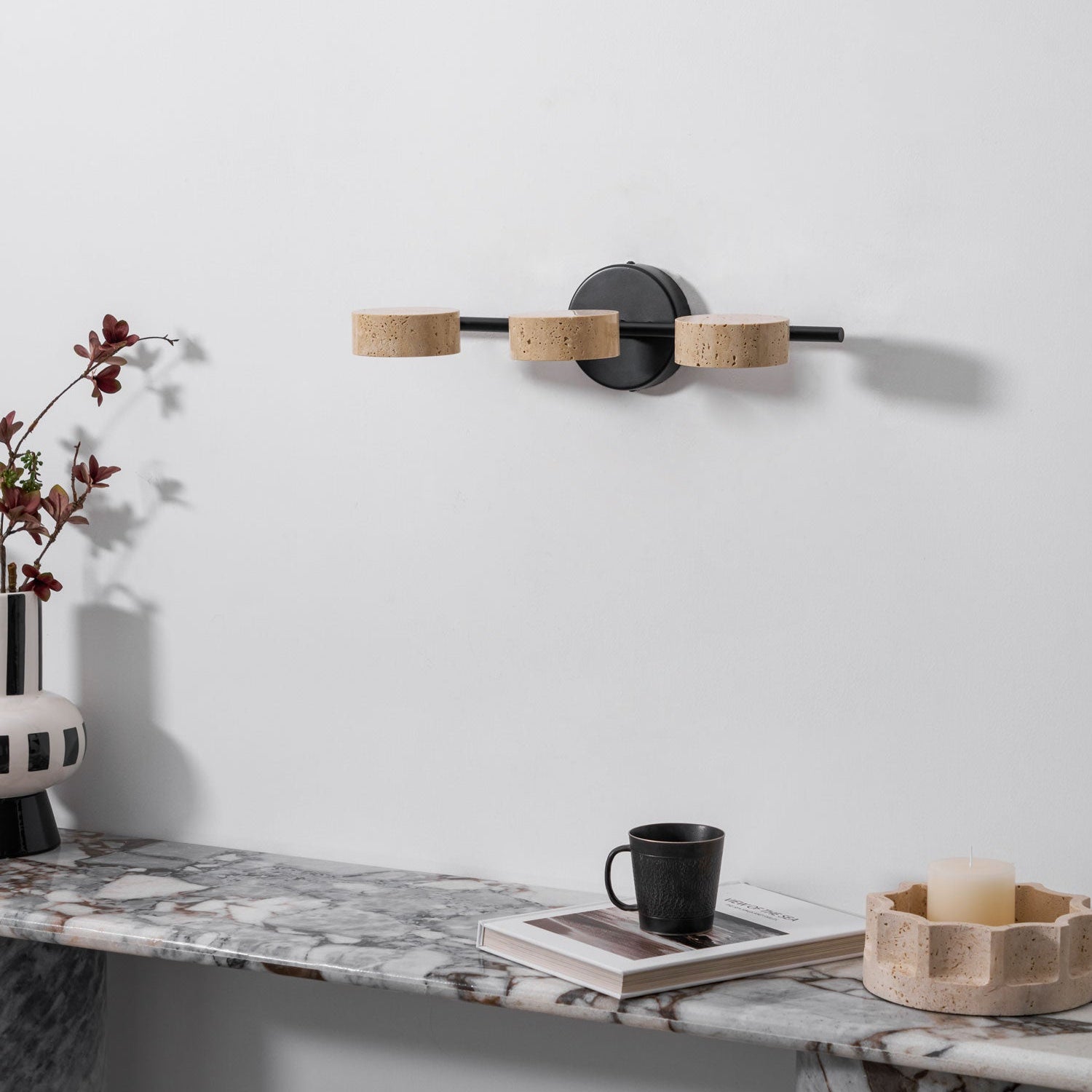 Sterope - Travertine Vanity Wall Light