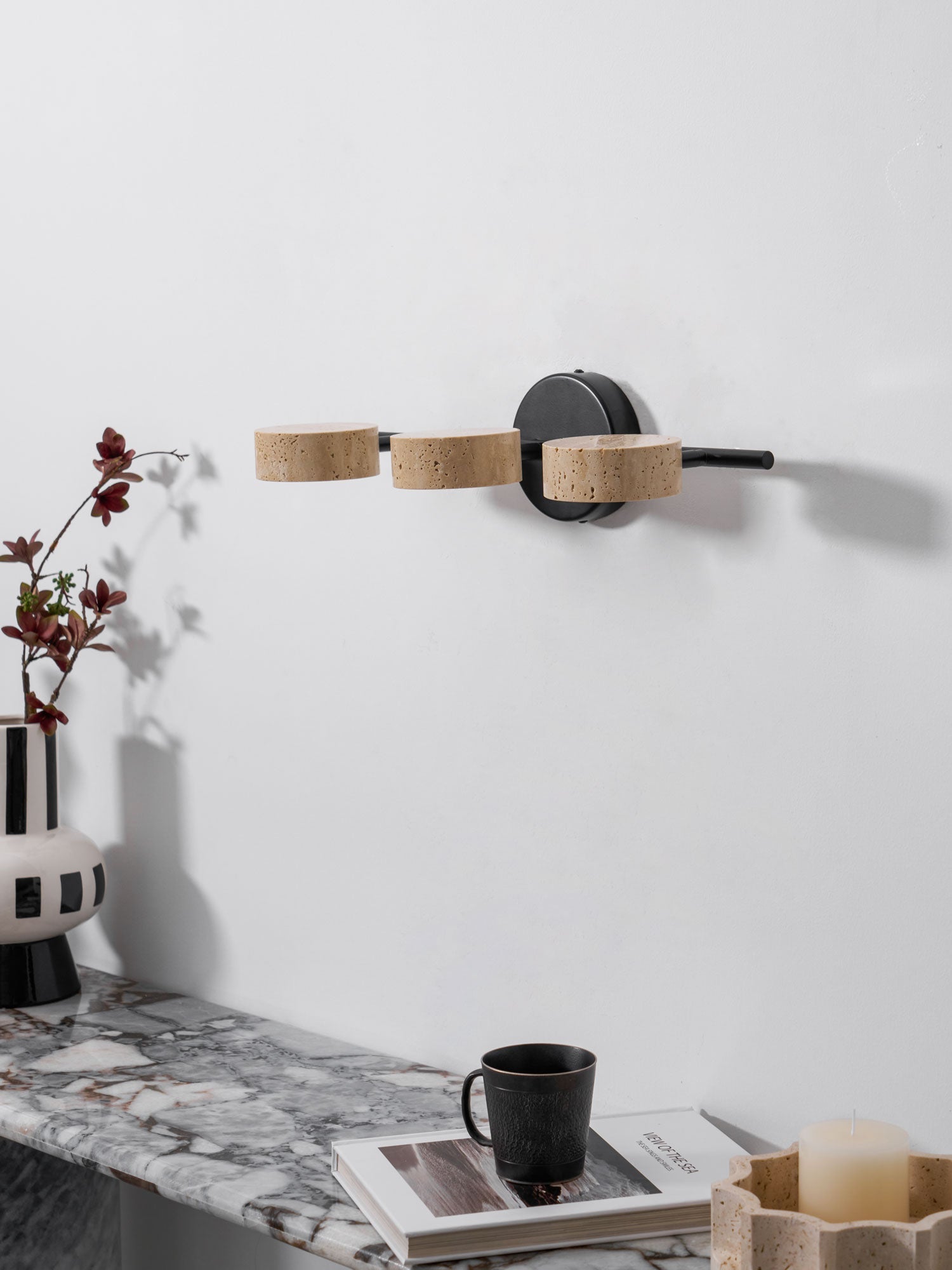 Sterope - Travertine Vanity Wall Light