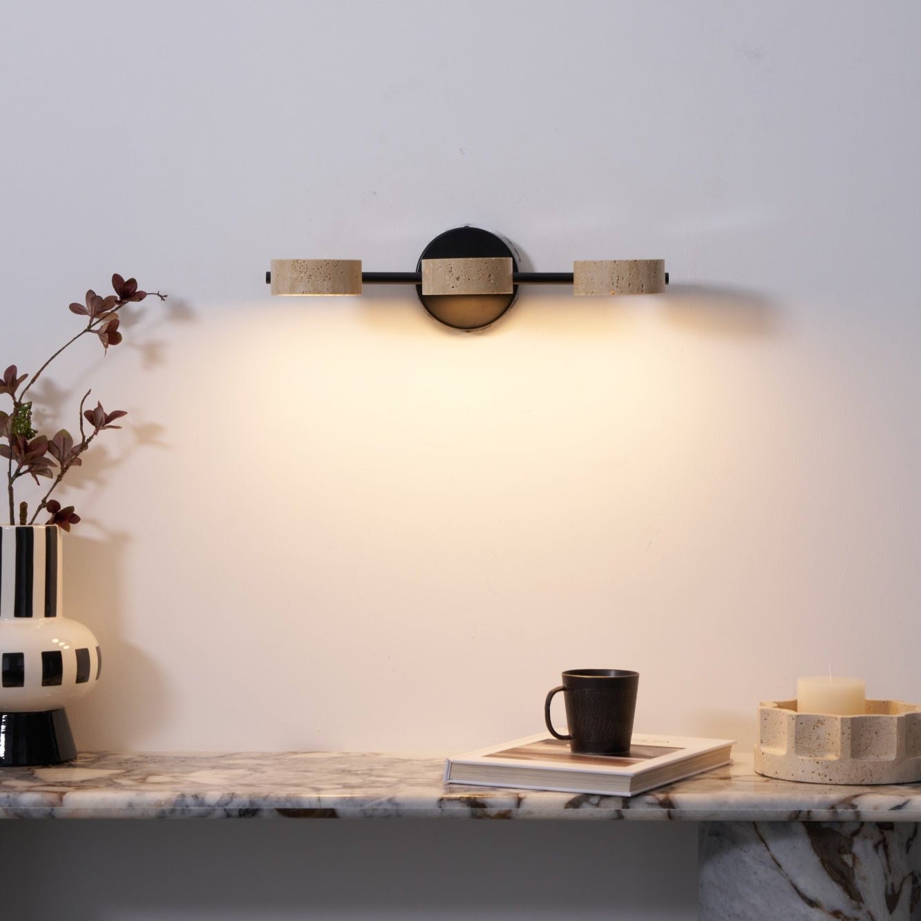 Sterope - Travertine Vanity Wall Light