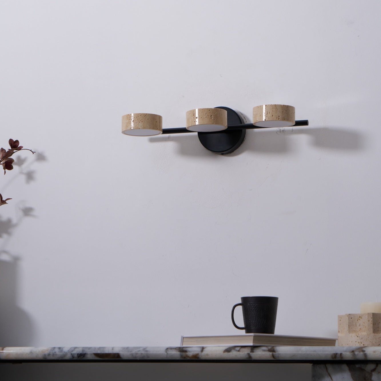 Sterope - Travertine Vanity Wall Light