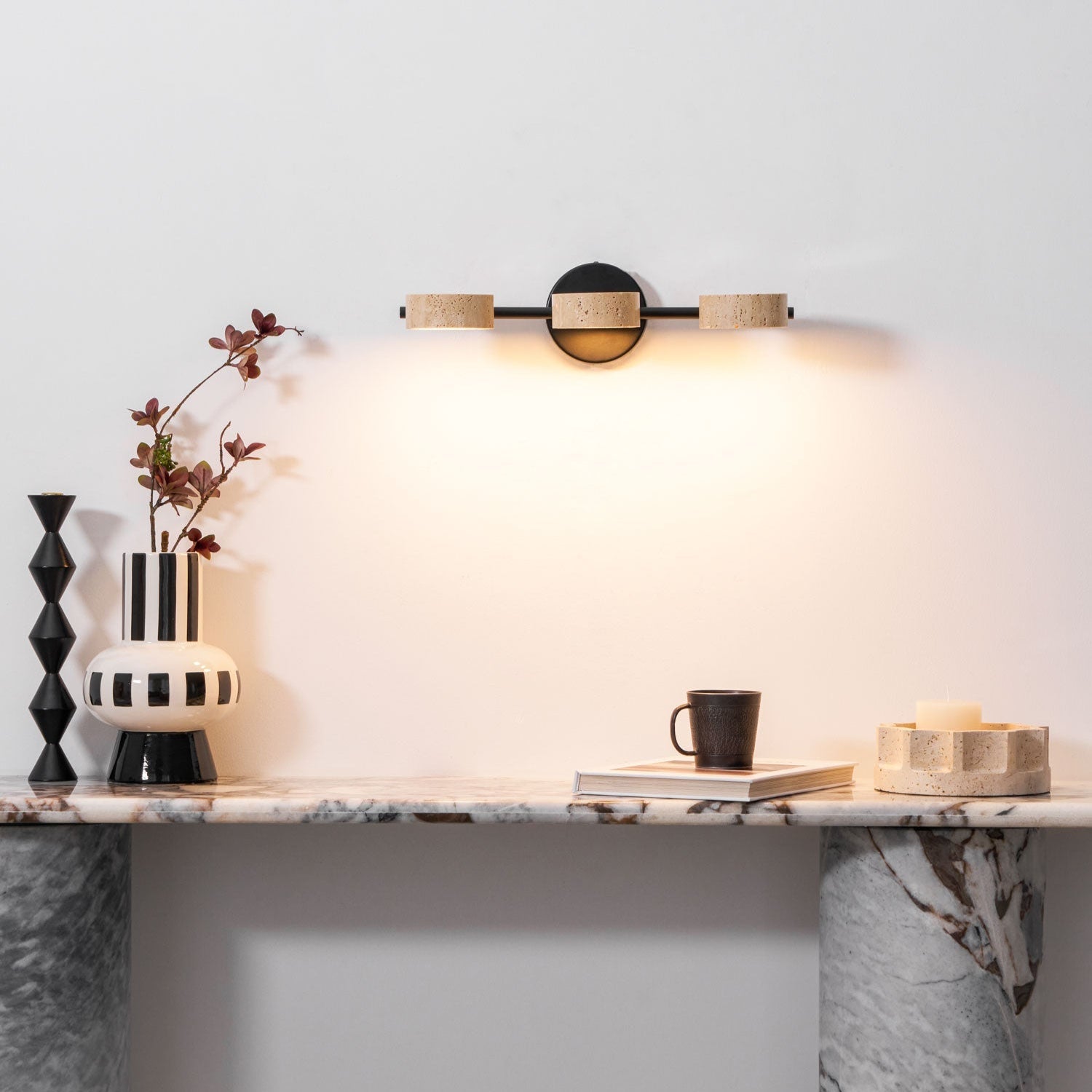 Sterope - Travertine Vanity Wall Light
