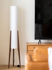 Astyoche - Walnut and Fabric Floor Lamp