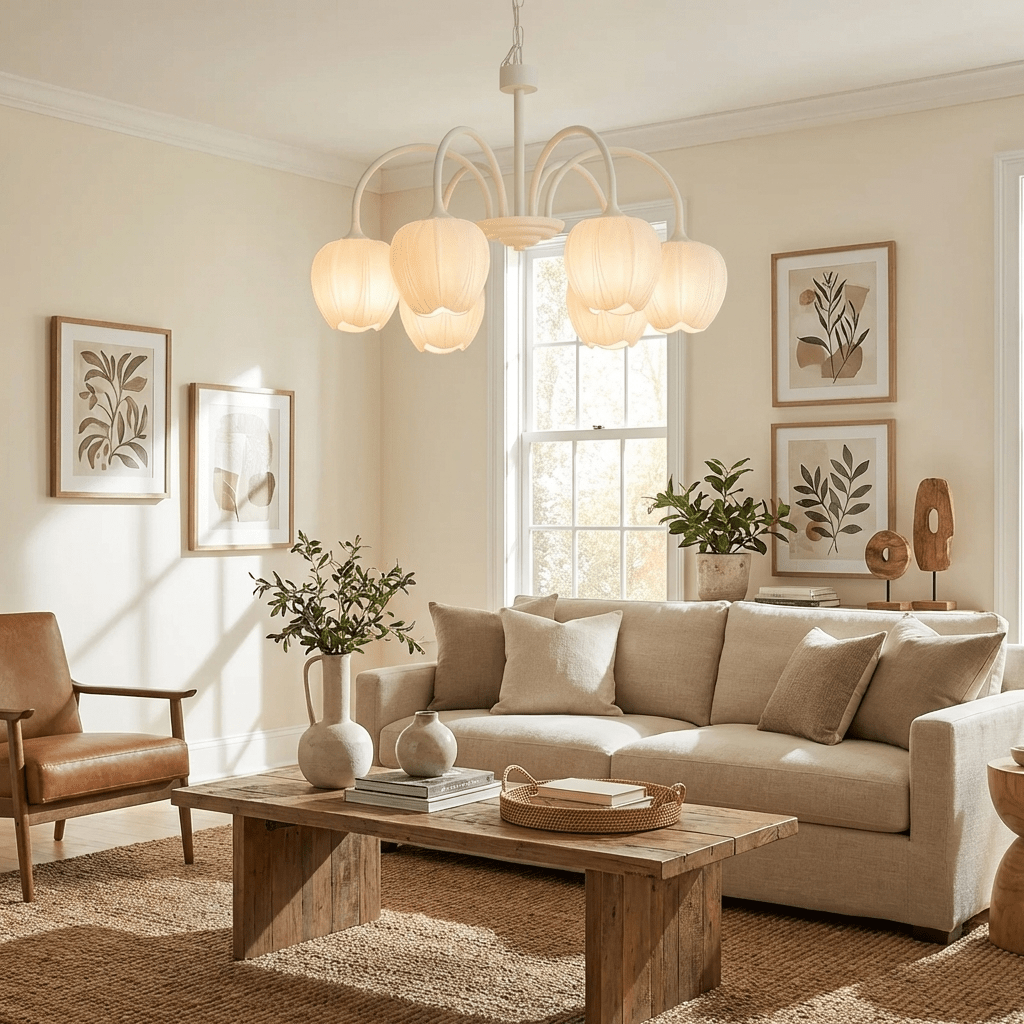 Daphne - Matcha Green Tulip Glass Chandelier