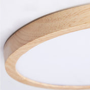Leukothea - Slim Wood Flush Mount Ceiling Light