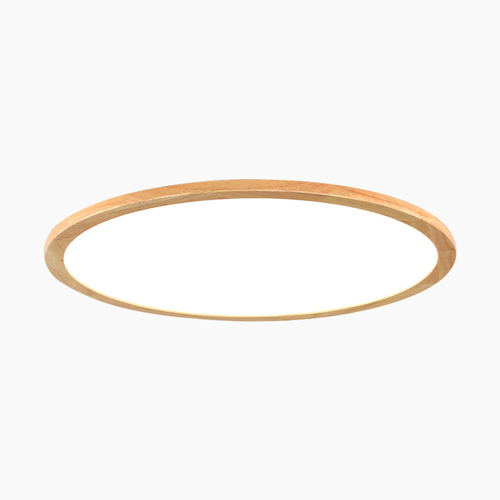 Leukothea - Slim Wood Flush Mount Ceiling Light