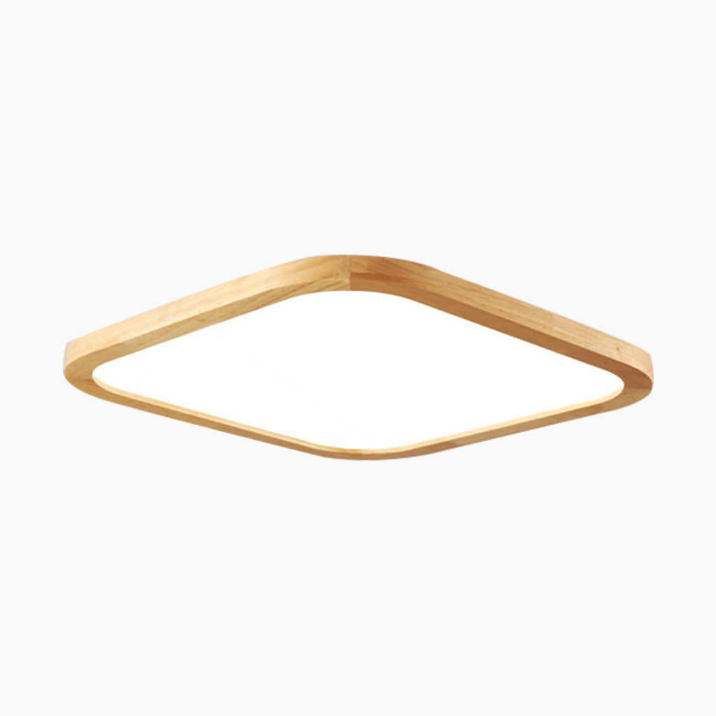 Leukothea - Slim Wood Flush Mount Ceiling Light