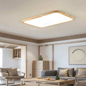 Leukothea - Slim Wood Flush Mount Ceiling Light