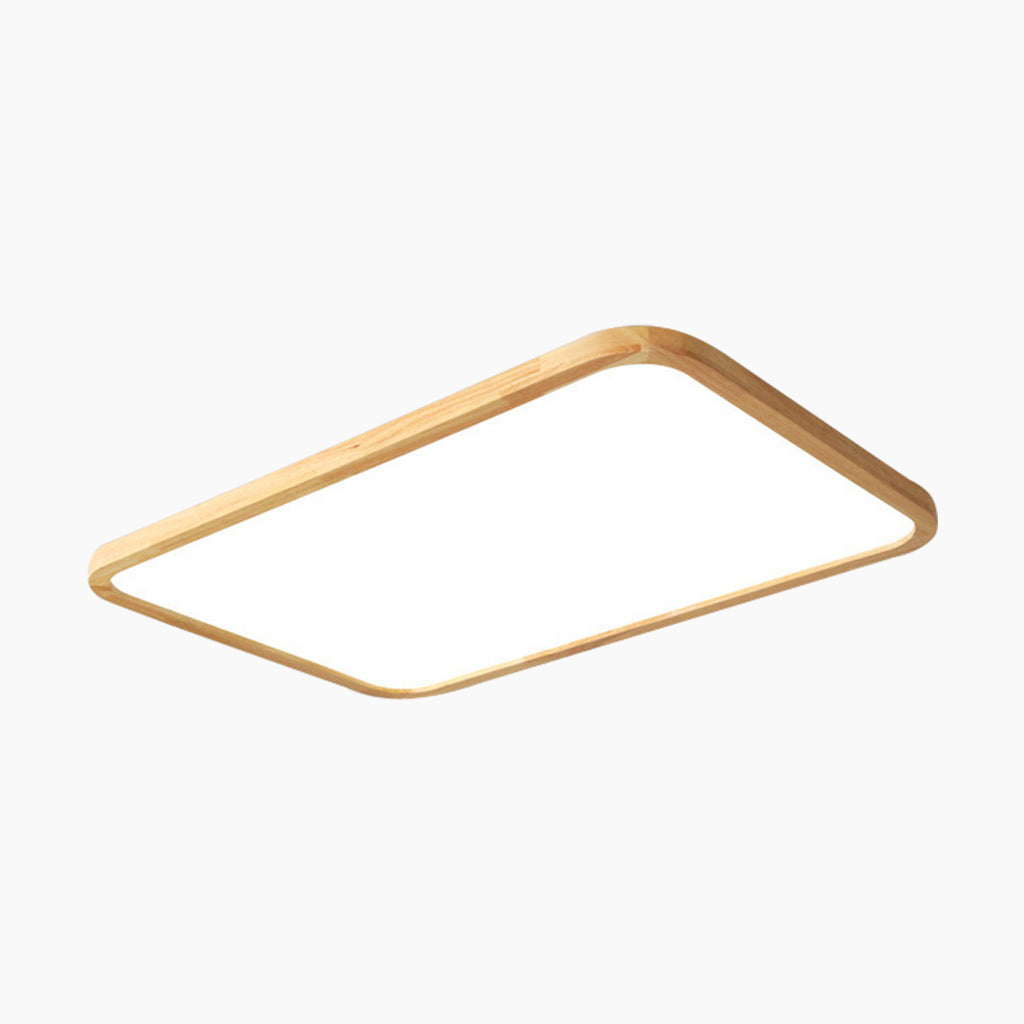 Leukothea - Slim Wood Flush Mount Ceiling Light