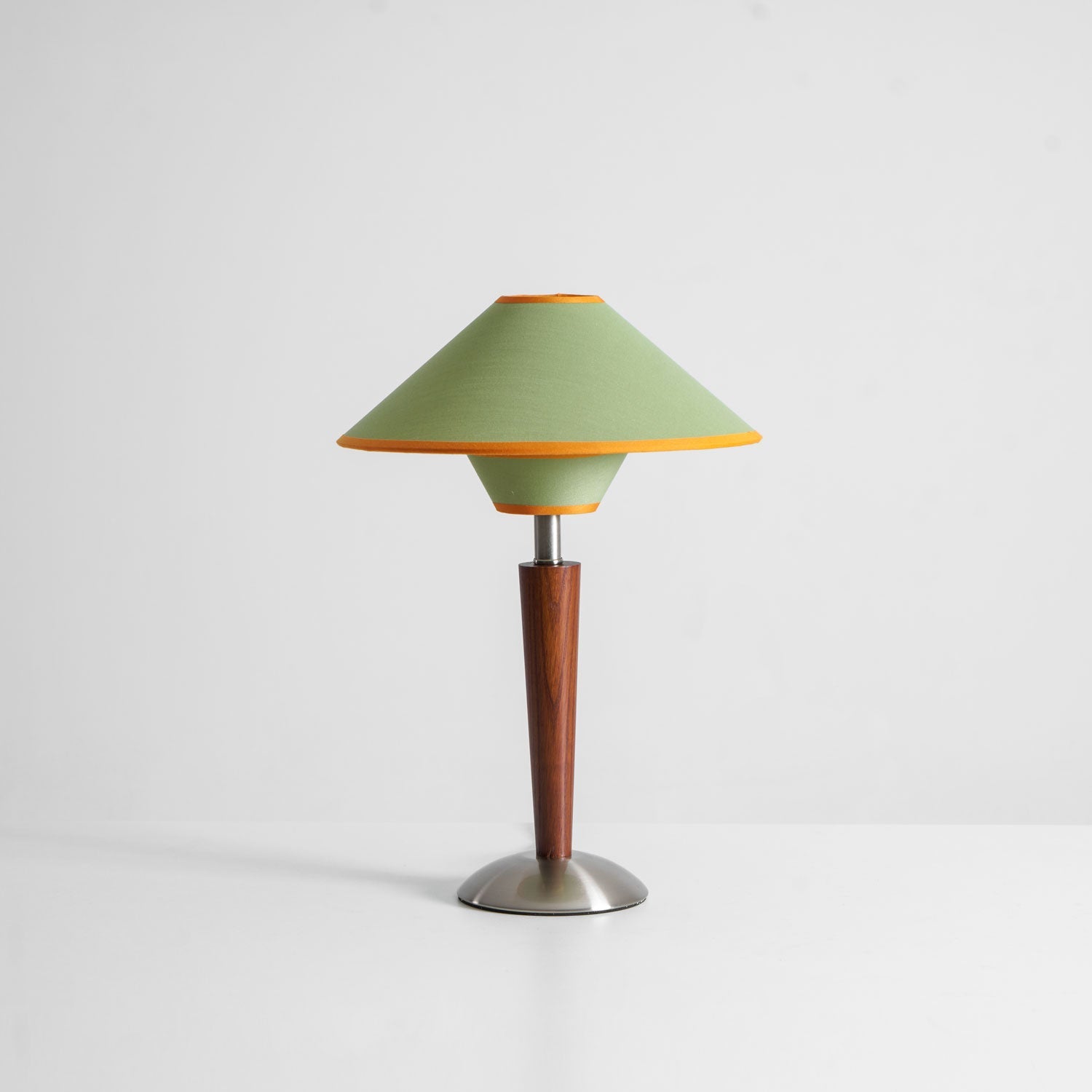 Dryope - Walnut-Color Wood and Fabric Table Lamp