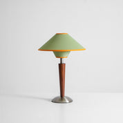 Dryope - Walnut-Color Wood and Fabric Table Lamp