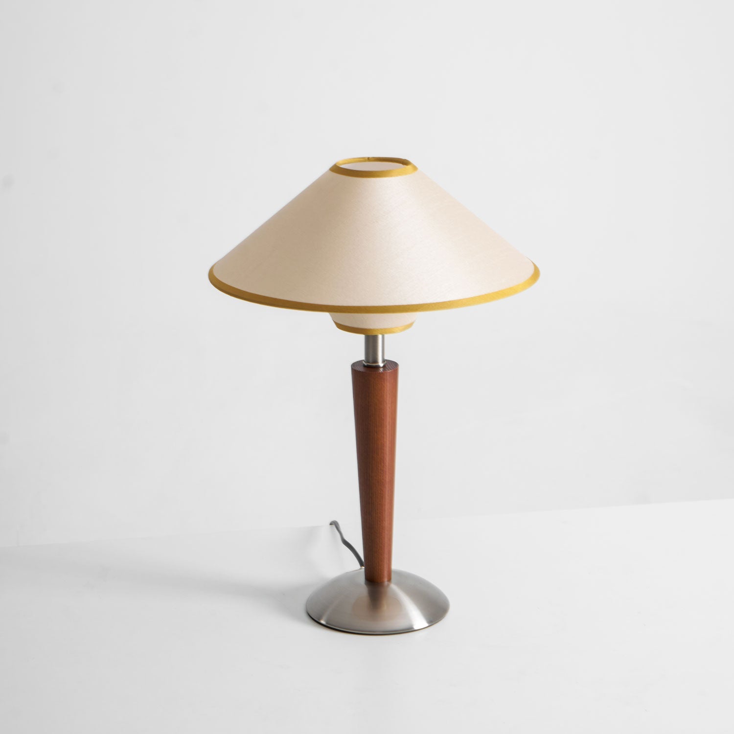 Dryope - Walnut-Color Wood and Fabric Table Lamp