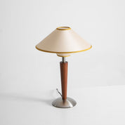 Dryope - Walnut-Color Wood and Fabric Table Lamp