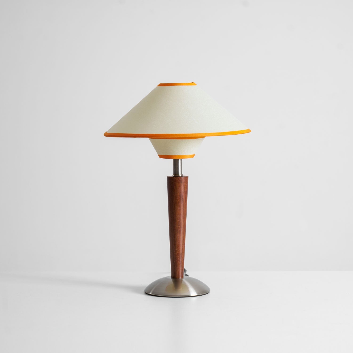 Dryope - Walnut-Color Wood and Fabric Table Lamp