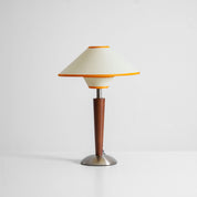 Dryope - Walnut-Color Wood and Fabric Table Lamp