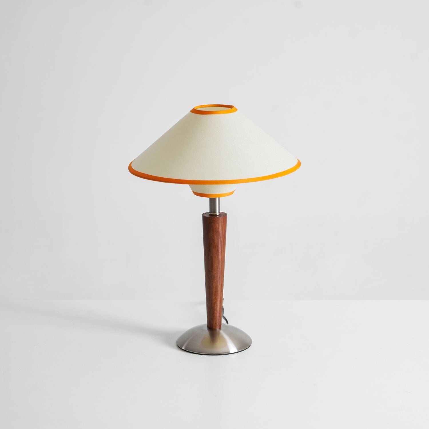 Dryope - Walnut-Color Wood and Fabric Table Lamp