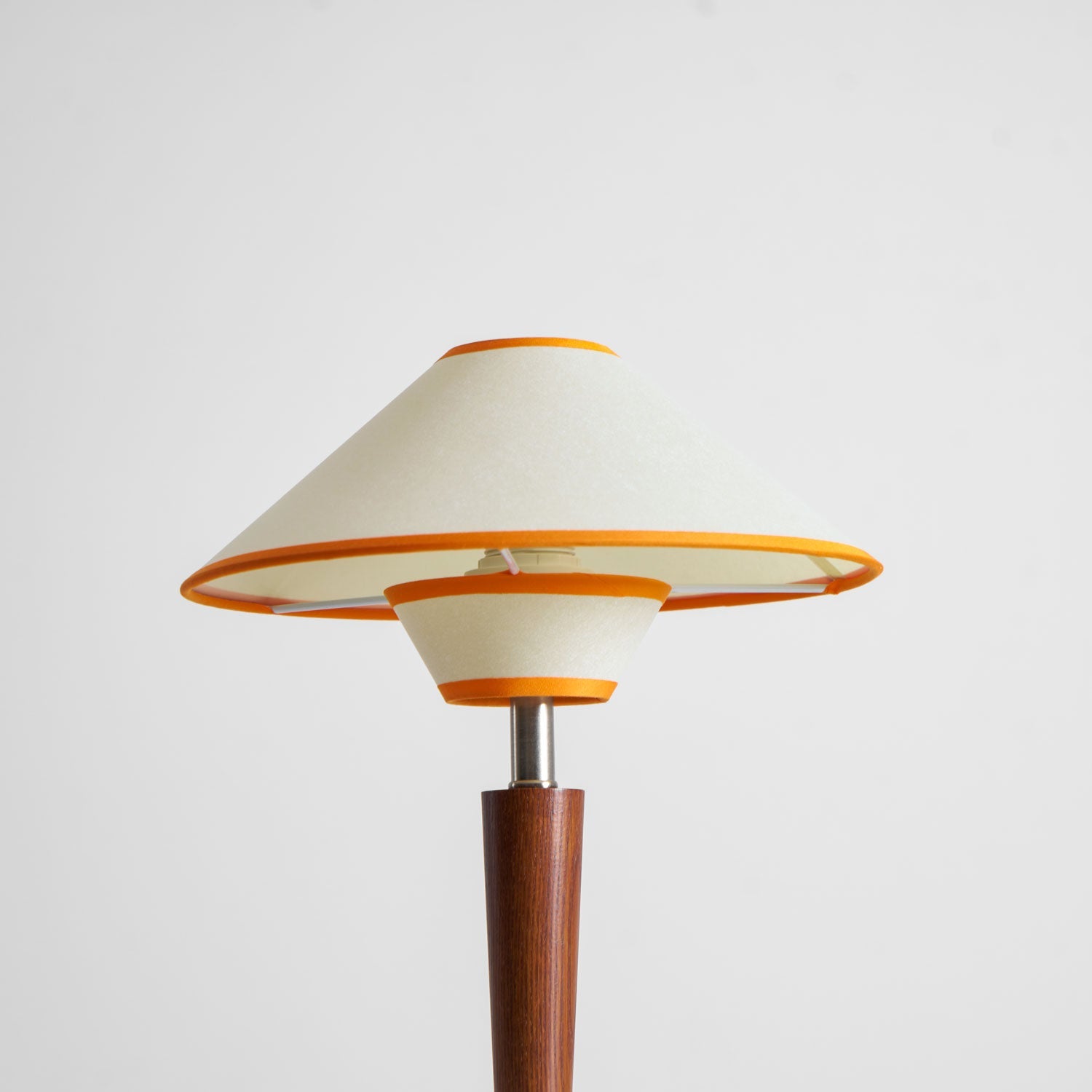 Dryope - Walnut-Color Wood and Fabric Table Lamp
