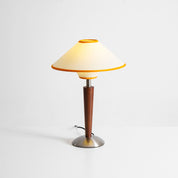 Dryope - Walnut-Color Wood and Fabric Table Lamp