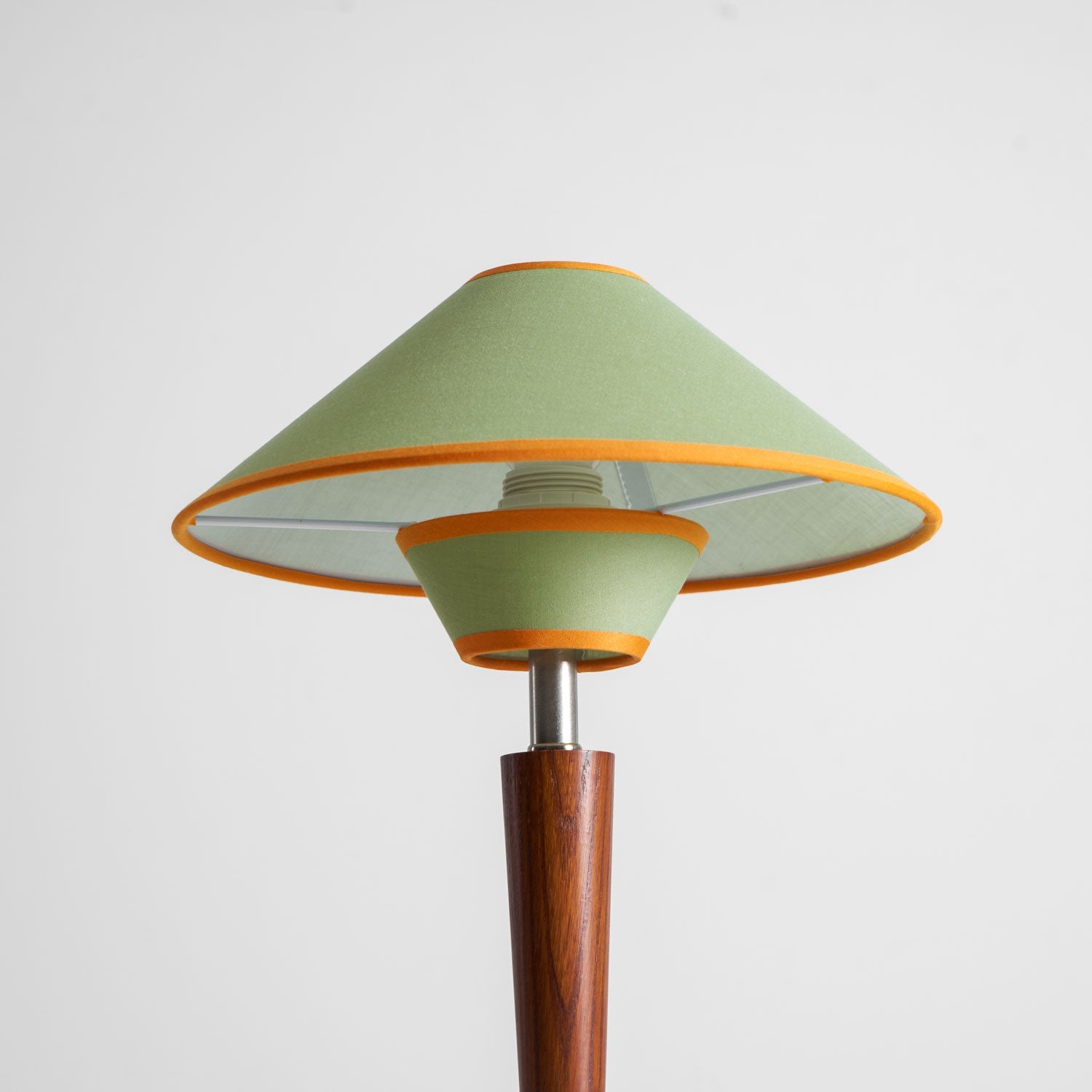 Dryope - Walnut-Color Wood and Fabric Table Lamp