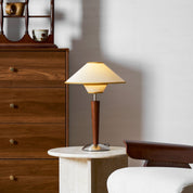 Dryope - Walnut-Color Wood and Fabric Table Lamp