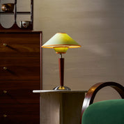 Dryope - Walnut-Color Wood and Fabric Table Lamp