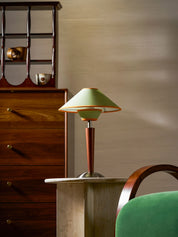 Dryope - Walnut-Color Wood and Fabric Table Lamp