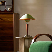Dryope - Walnut-Color Wood and Fabric Table Lamp
